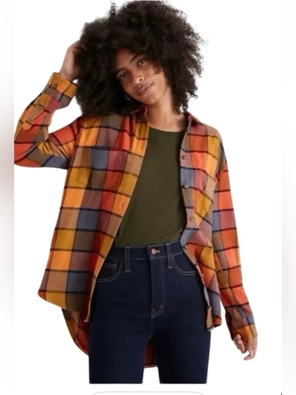 Madewell Cotton Flannel Sunday Shirt in Emmy Plaid